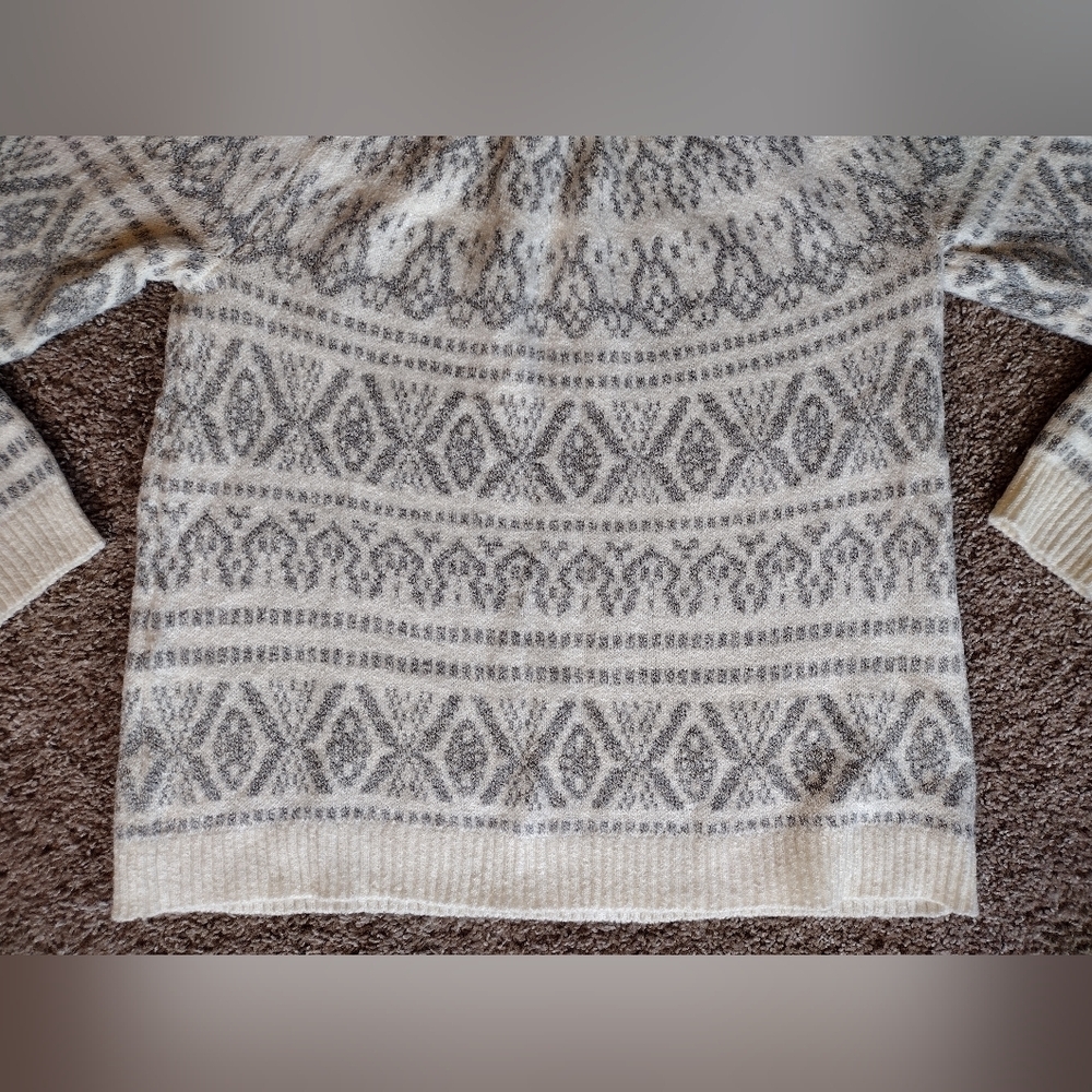J. Jill Classic Fair Isle Nordic Cotton Blend Knit Sweater Medium NWOT - Picture 6 of 14